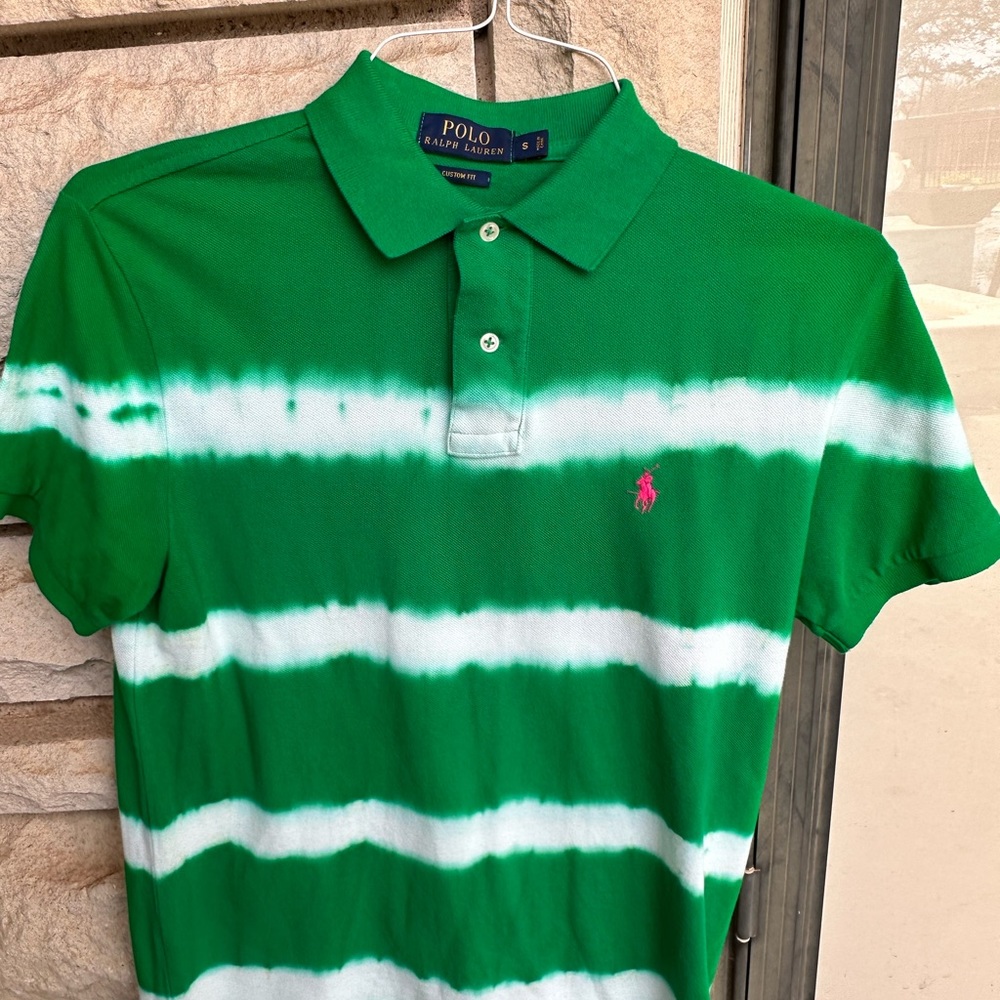 Polo Ralph Lauren green and white shirt